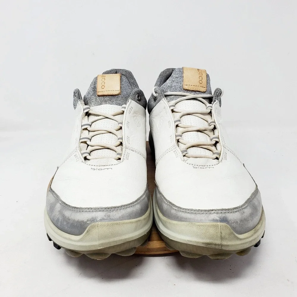 ECCO‎ Biom Hybrid 3 Golf Shoes Mens 45 Shoes Grey Yak Leather Waterproof Sneaker